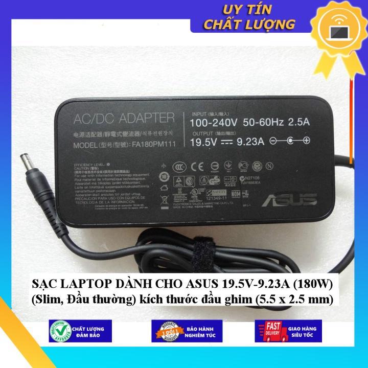 Hình ảnh SẠC LAPTOP dùng cho ASUS 19.5V-9.23A (180W) (Slim, Đầu thường) kích thước đầu ghim (5.5 x 2.5 mm) - Hàng Nhập Khẩu New Seal