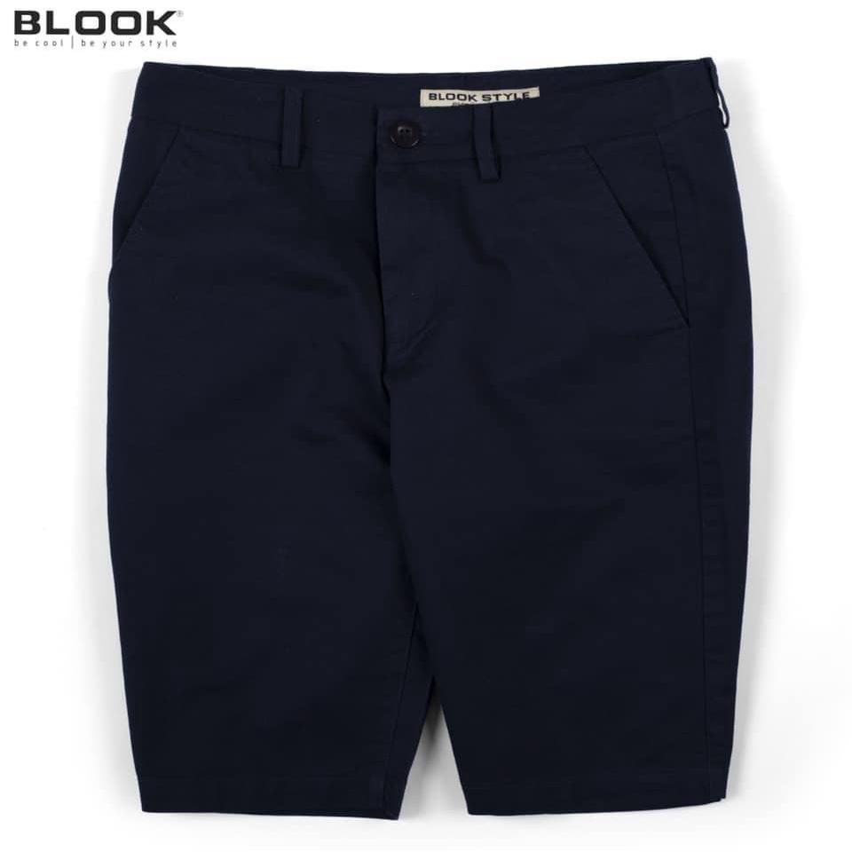 Quần short kaki nam BLOOK chất vải kaki phom lửng ngang gối 30081 – Xanh Navy – 34