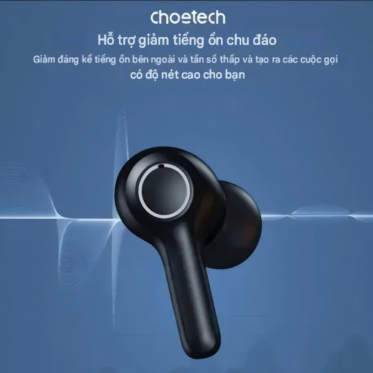 Tai nghe không dây chống ồn kép Choetech BH-T60 có màn hình LED hiển thị pin - Hàng chính hãng