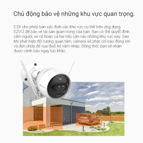 Camera Wifi Ezviz C3X 2MP 1080P Ngoài Trời Bản Mắt Kép, Có Màu Ban Đêm, AI Thông Minh - Hàng Chính Hãng