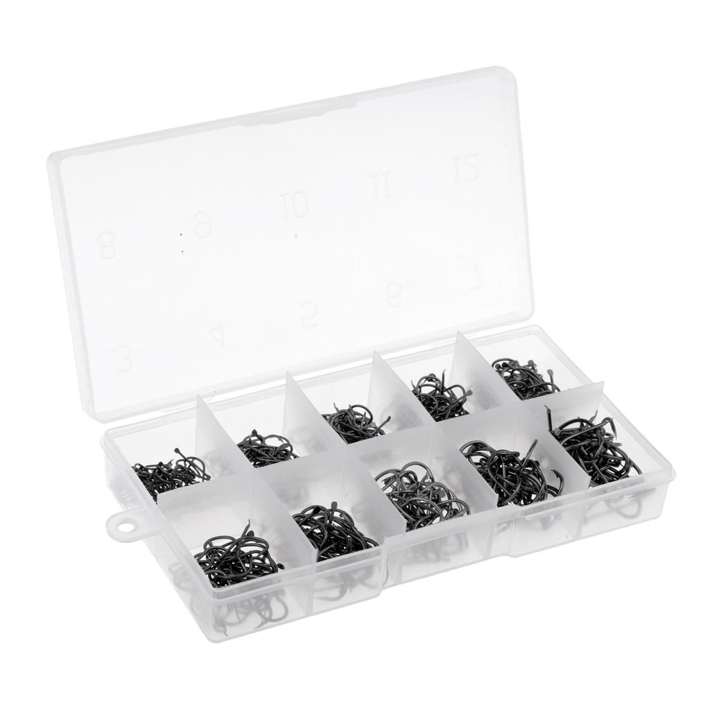 500pcs 10 Size Assorted Fishing Hooks Octopus Hooks Circle Barbed Hook