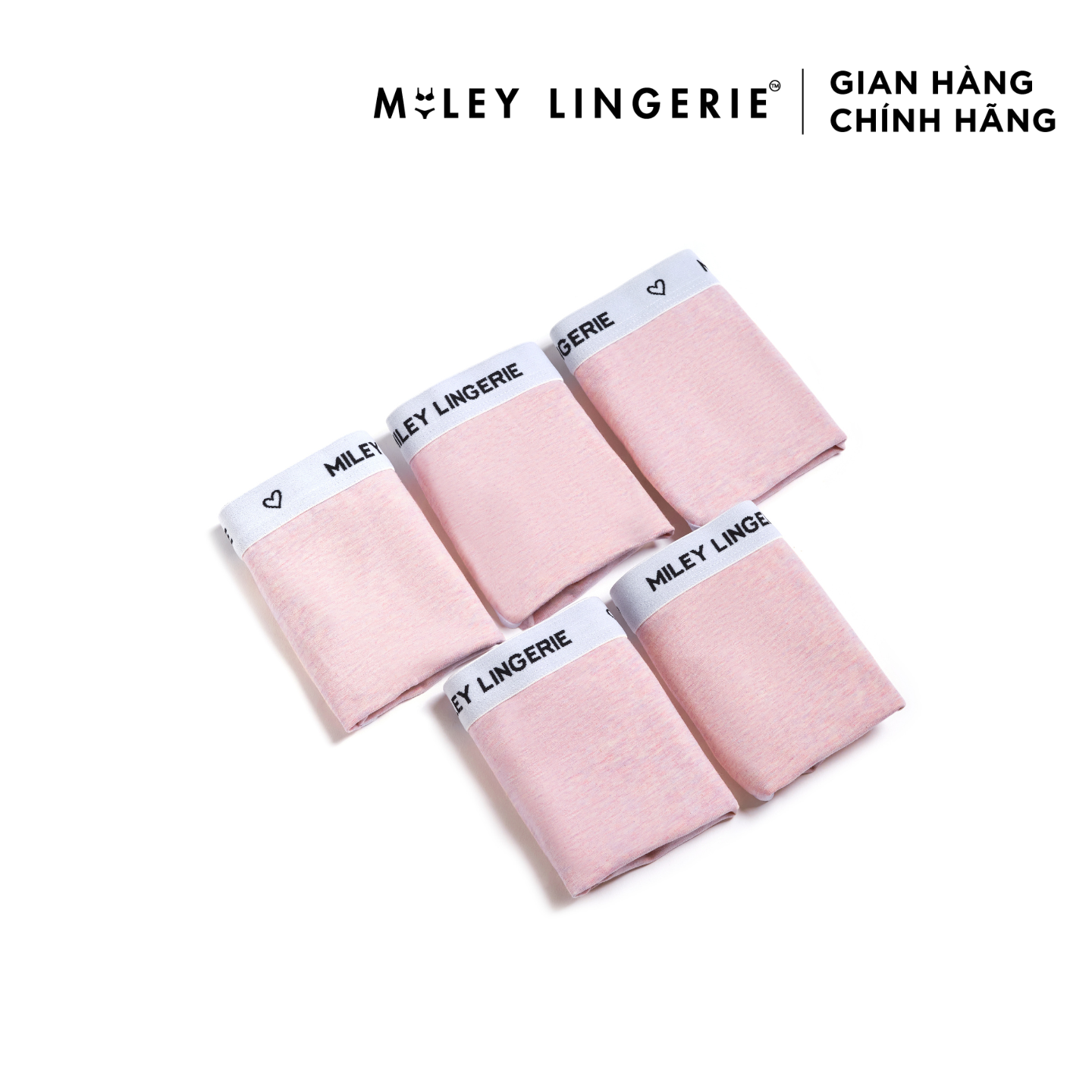 Combo 3 Quần Lót Nữ High-Cut Màu Hồng Lưng Logo Miley Lingerie - FCS1214