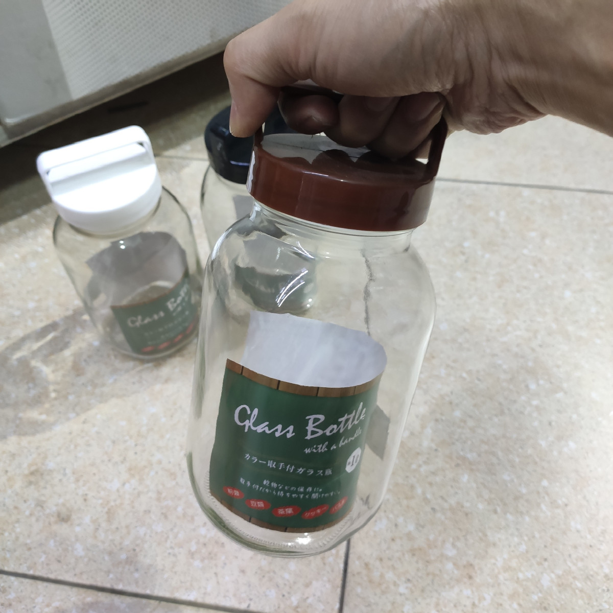 Chai thủy tinh có quai xách Echo Glass Bottle 1.0L - Hàng nội địa Nhật Bản nhập khẩu chính hãng