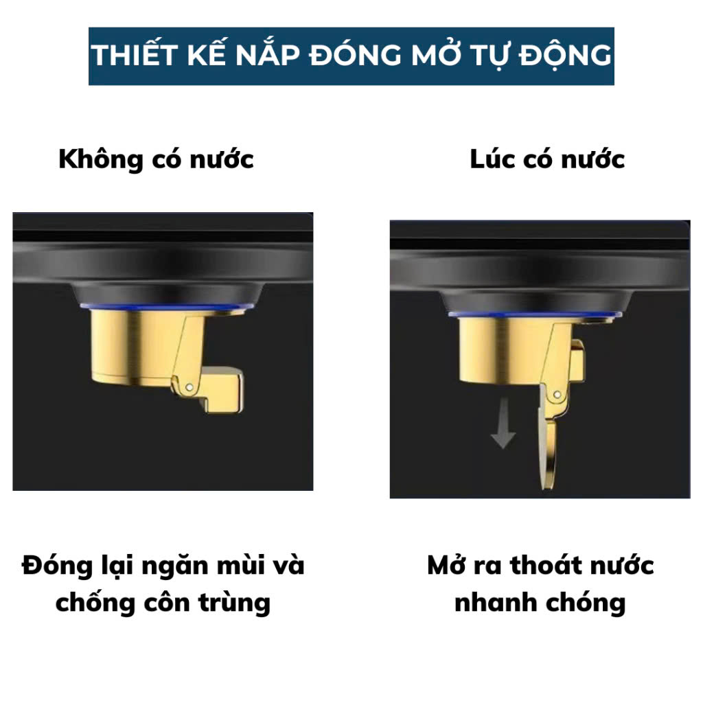 Phụ kiện ngăn mùi hôi nhà tắm lắp thoát sàn chống côn trùng bằng đồng kt 3.3cm đến 4.2cm