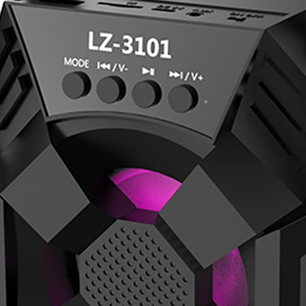 Loa không dây LZ-3101 Hộp âm thanh tương thích Bluetooth di động ngoài trời có thể sạc lại 360 độ âm thanh nổi mini dành cho gia đình Màu sắc: Đen