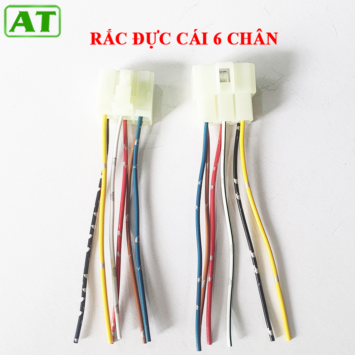 Giắc Đực Cái 6 Chân Nối Điện Ô Tô – Jack Kết Nối Đực Cái 6 Chân To