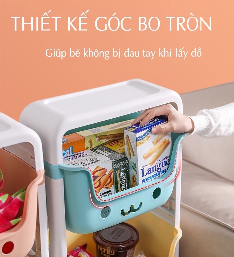 Kệ VINA 3 - 4 tầng đa năng đựng đồ chơi cho bé, đồ bỉm sữa, đồ dùng trẻ em có bánh xe tiện nghi - giao màu ngẫu nhiên