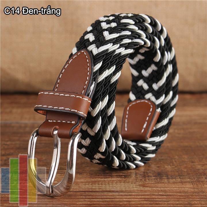 Thắt lưng nữ vải dù co giãn bản nhỏ 2,5 cm - nhóm màu họa tiết