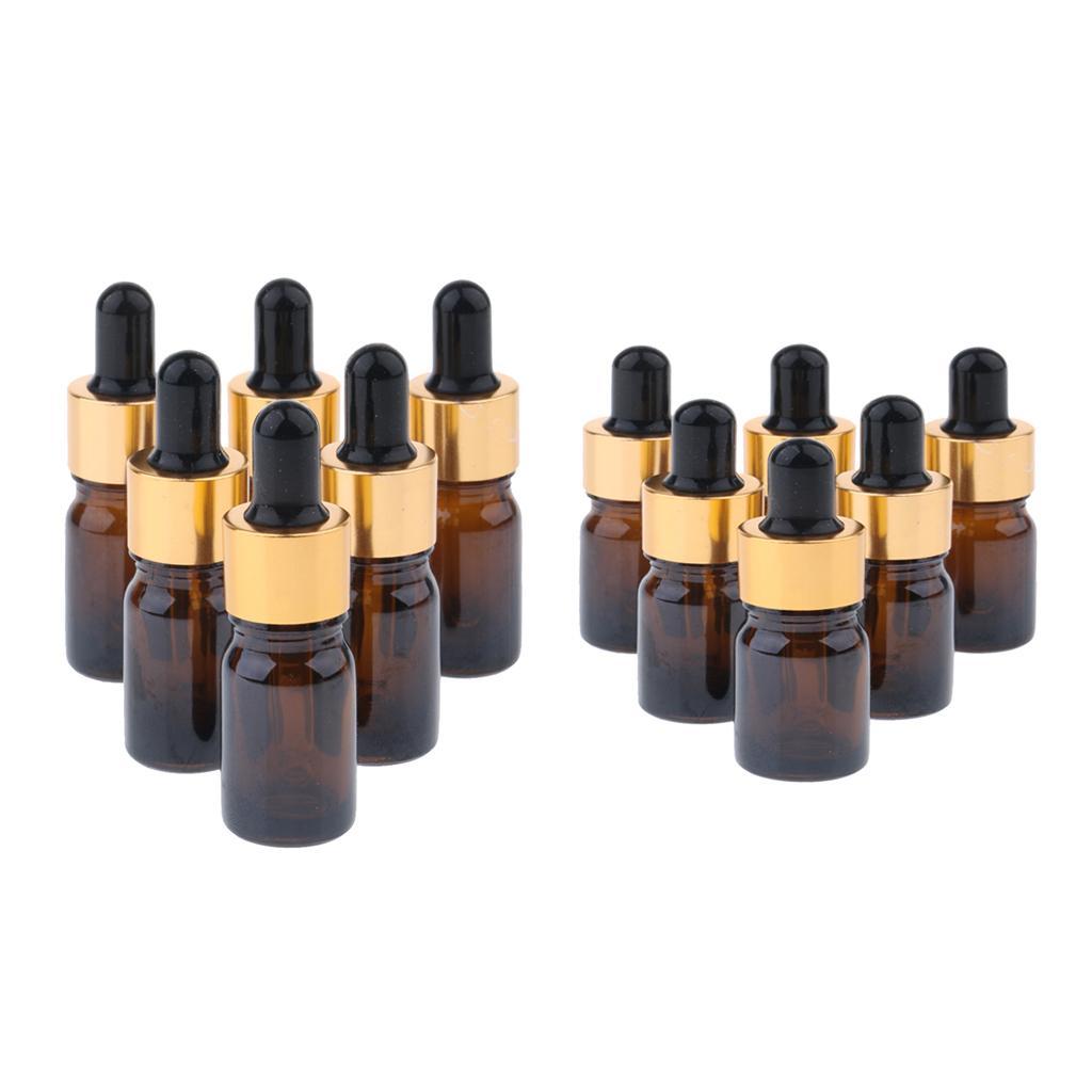 12 Pieces Amber Bottle Glass Bottle Essential Oil Perfume Bottle with Dropper for Everyday Use By Women