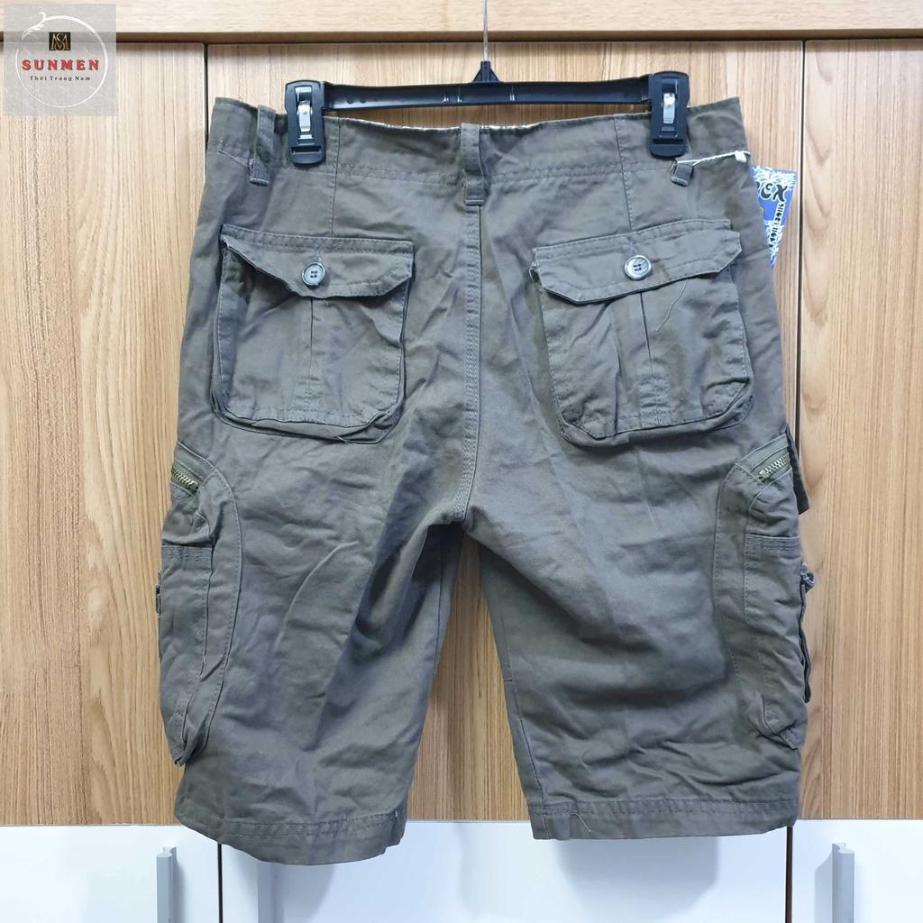 Quần Short Nam Kaki Lửng 6 Túi From Rộng Thoải Mái Phong Cách Bụi Bặm Có Túi Khóa Kéo SUNMEN Size Từ 28 - 38