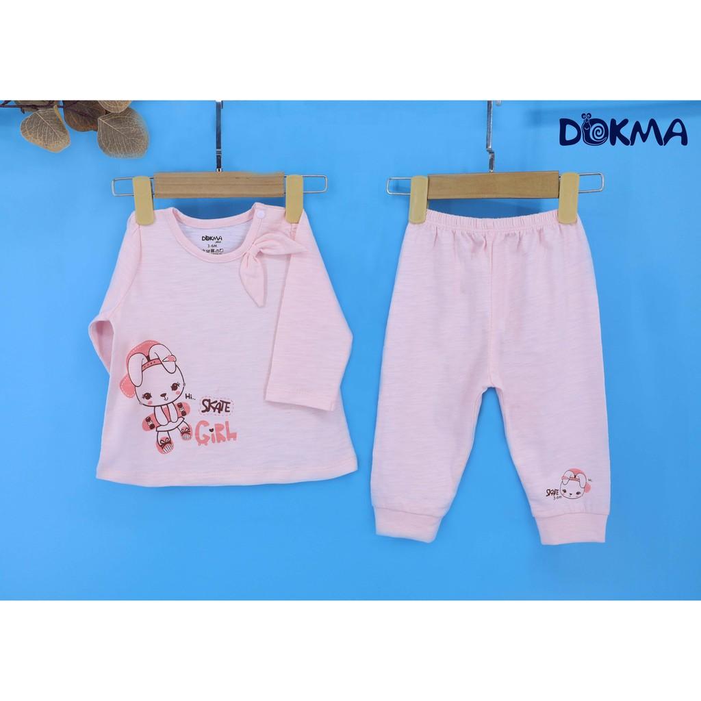 DB455 Bộ quần áo cài vai dài tay Dokma (6-18M