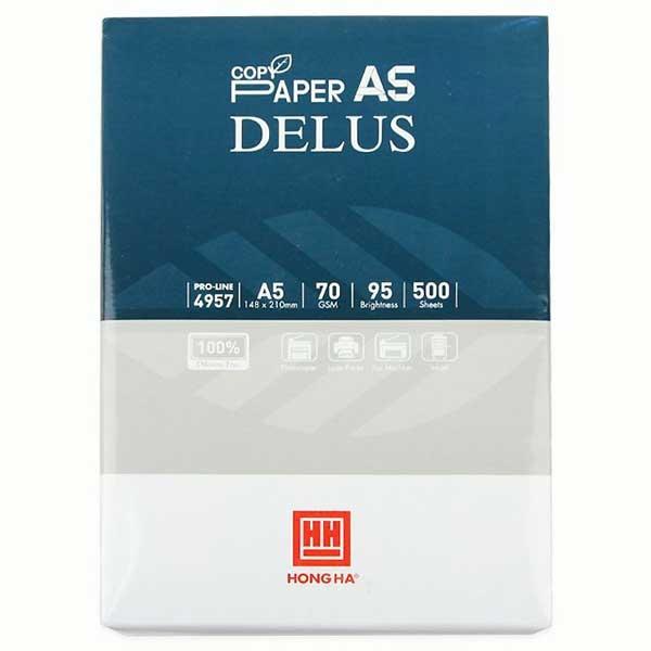 Giấy Photo A5 Định Lượng 70 Gsm Delus Hồng Hà 4957