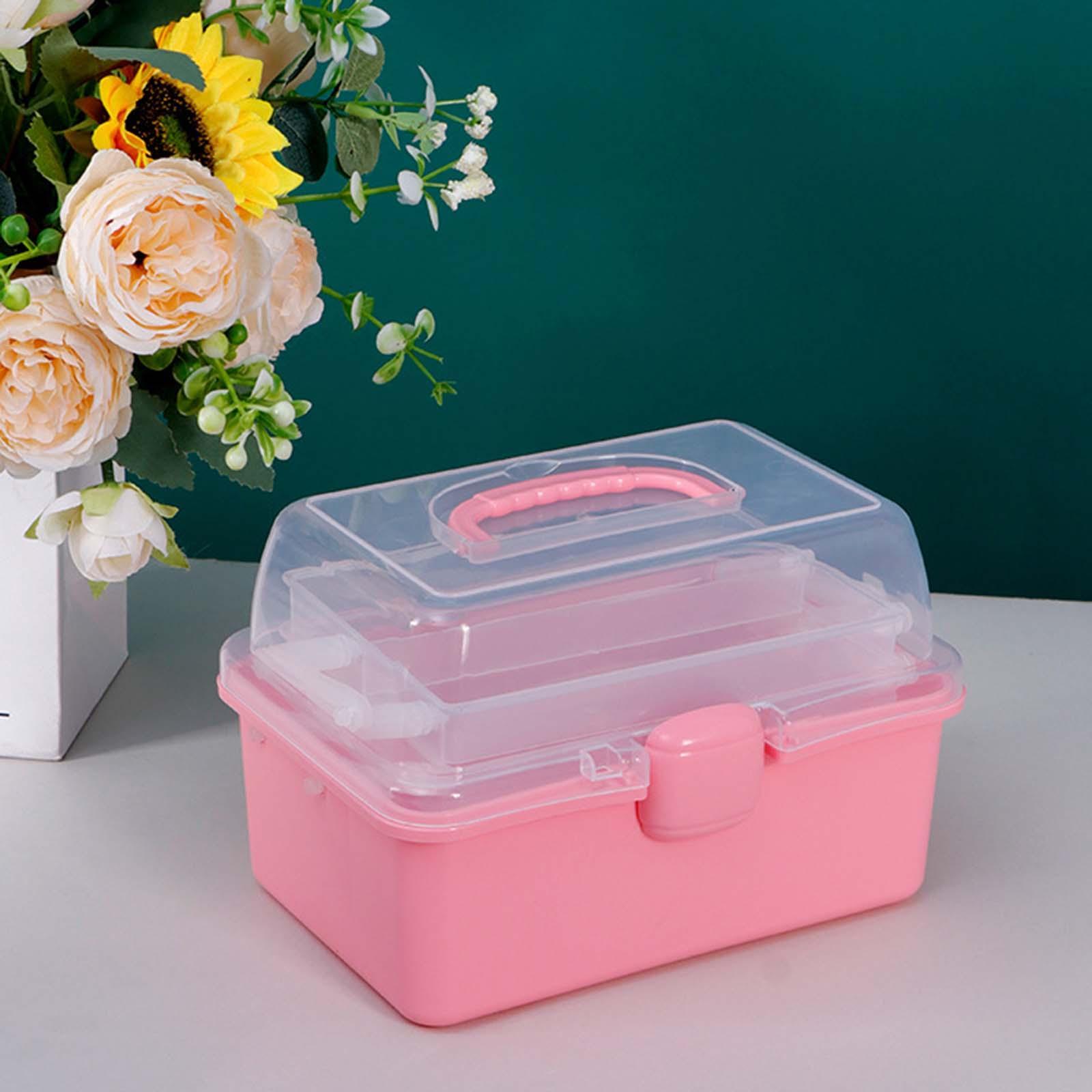 Multifunctional Storage Box Organiser Storage Case Cosmetic Organiser Portable Cabinet with Lid and Handle for Dorm Household