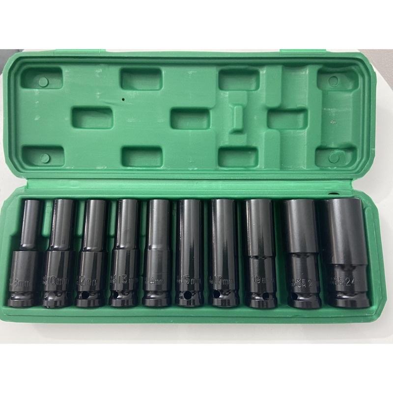Bộ khẩu 10 chi tiết, đầu tuýp 1/2 - Dùng cho máy siết Bulong, Bộ 10 đầu khẩu thép cao cấp, chống gỉ, chống vỡ