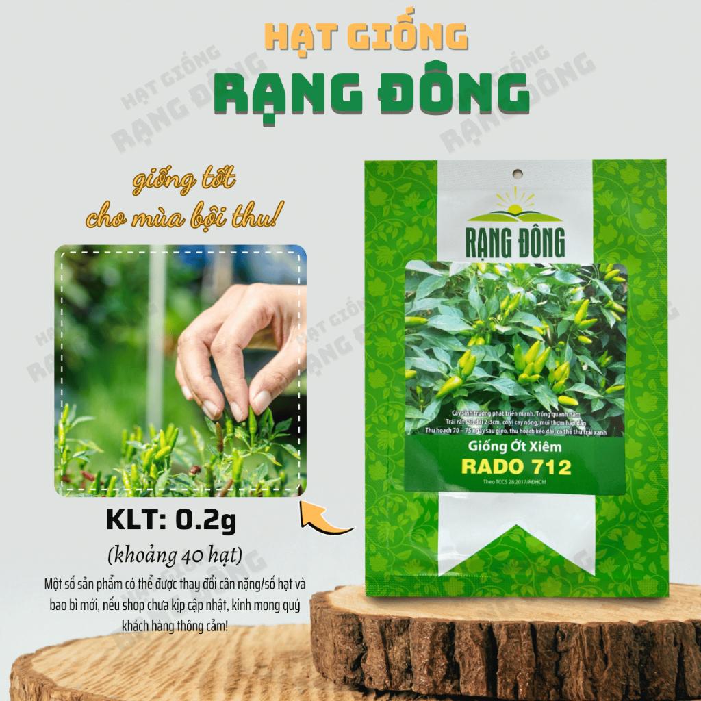 Hạt giống Ớt Xiêm Rado 712 (0,2g~40 hạt) giống cao sản, trái sai, cay nồng, trồng quanh năm - Hạt giống Rạng Đông