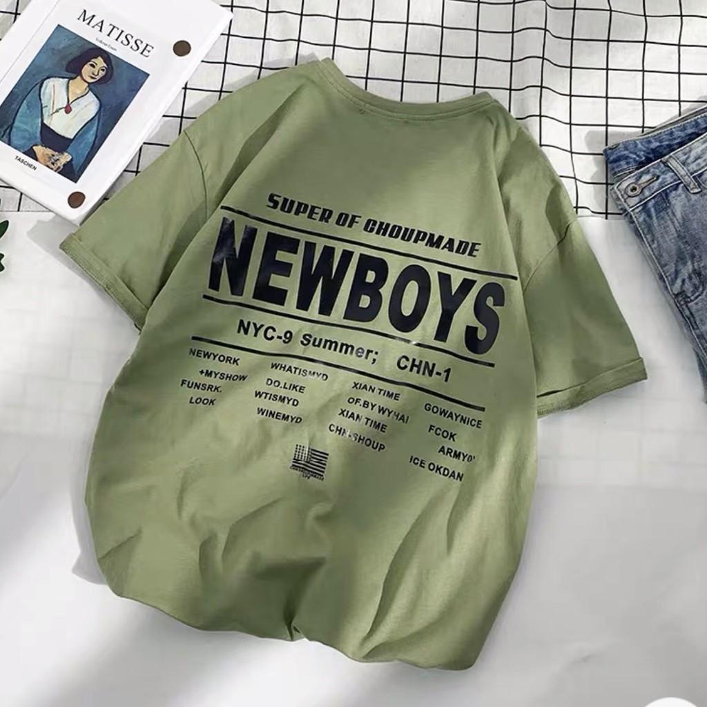 Áo thun tay lỡ form rộng họa tiết NEW BOY - Unisex nam nữ đều mặc được