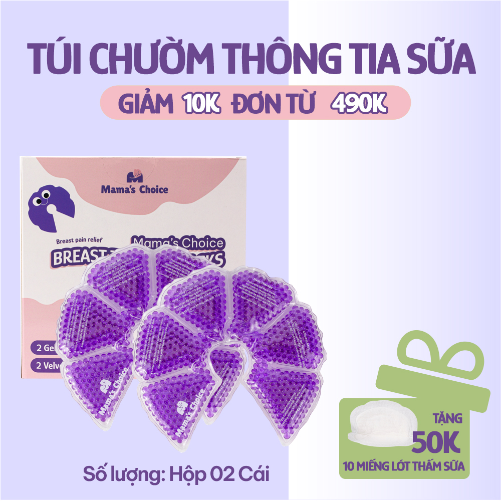 Túi Chườm Ngực Mama's Choice, Túi Chườm Nóng Lạnh Giúp Mẹ Thông Tắc Tia Sữa, Kích Sữa, Giảm Đau Ti Hiệu Quả