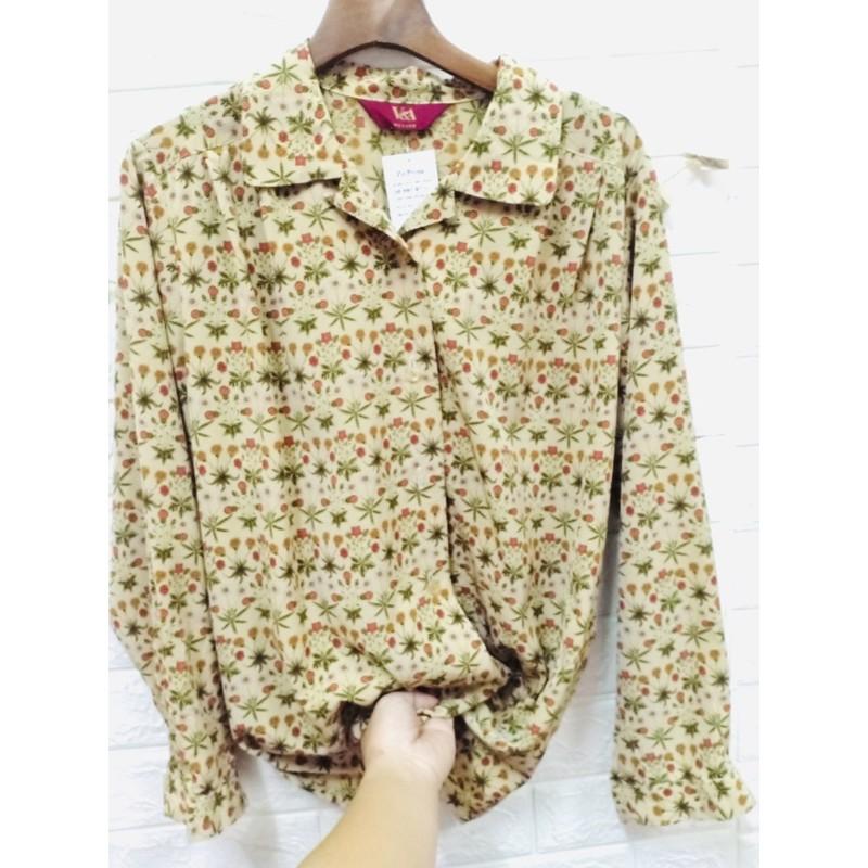 Áo sơ mi nhật vintage, hoạ tiết hoa nhí