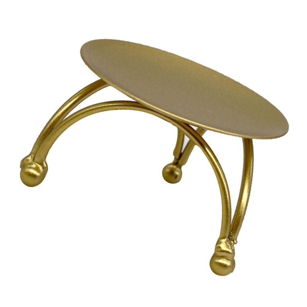 7-40pack Gold Plate Candle Holder Decorative Iron Pillar Candle Plate Pedestal