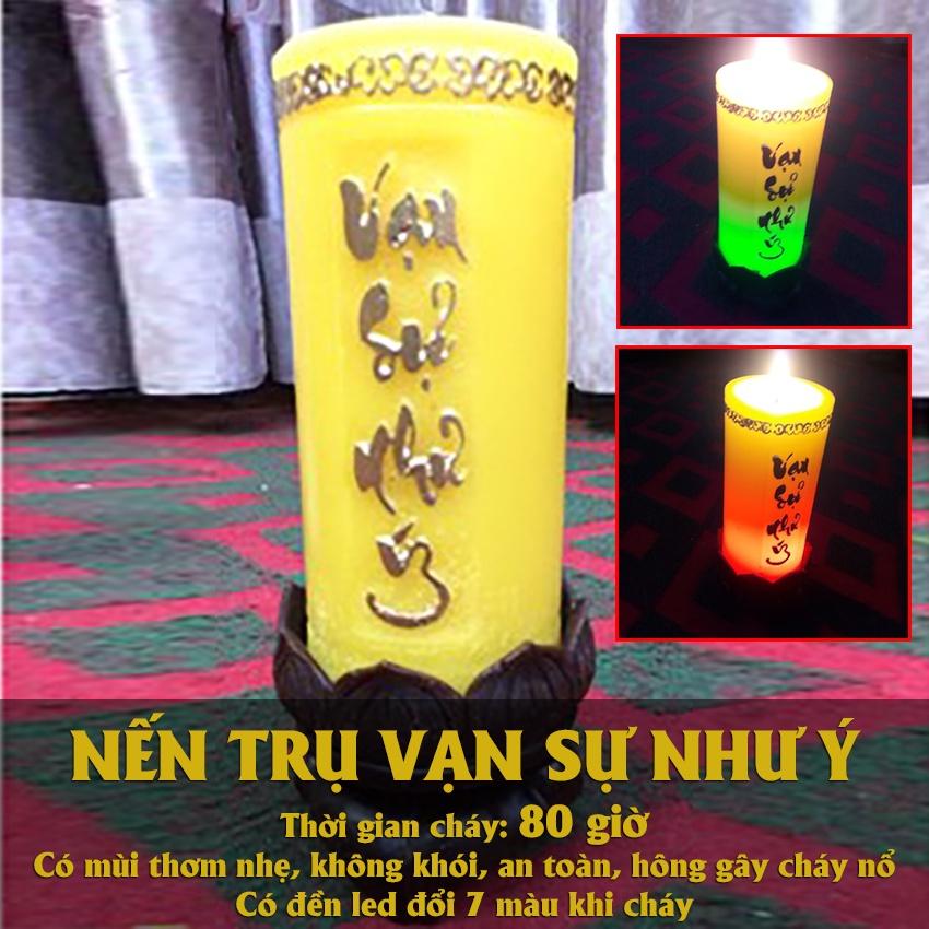 Nến trụ vạn sự như ý đổi màu - nến thờ trang trí nhà cửa cao cấp candle shop
