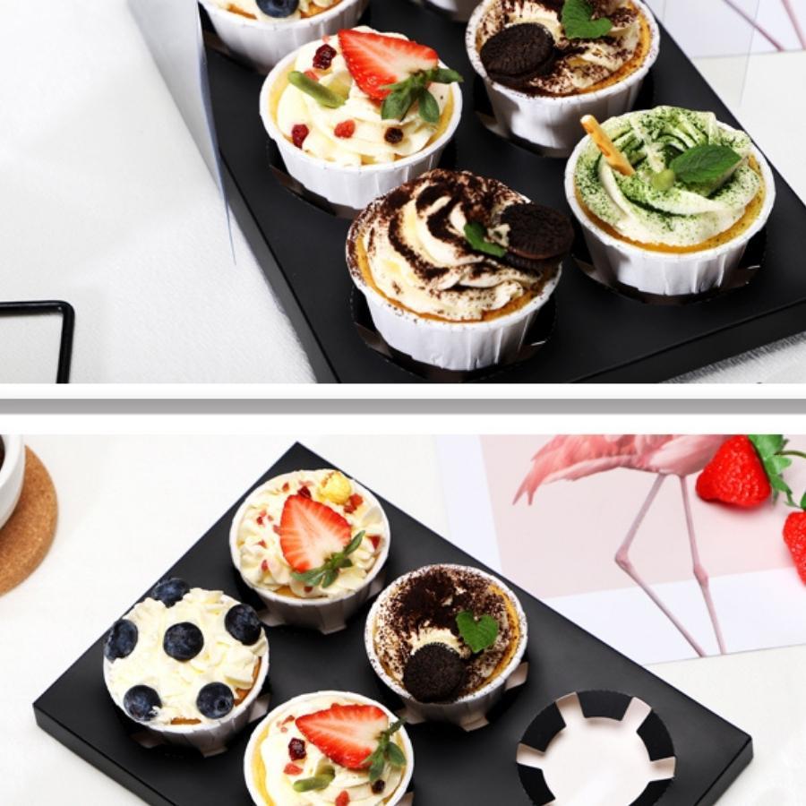 Hộp Đựng Bánh Cupcake Muffin 6 Bánh Phụ Kiện Trang Trí Trong Suốt Sang Trọng - BOXMF6IN