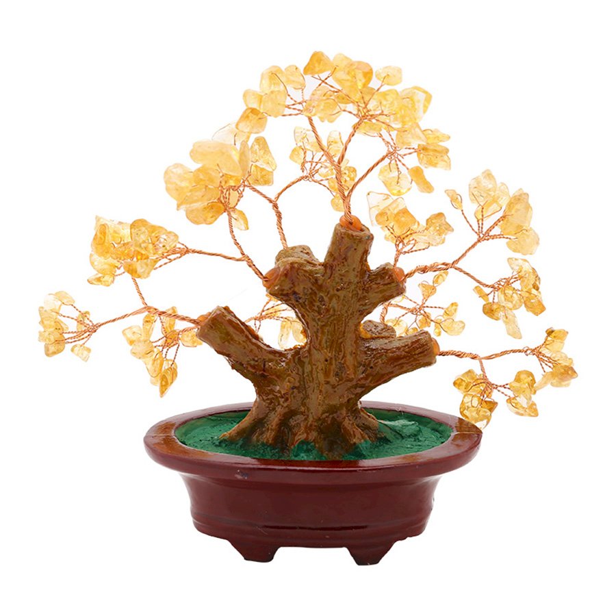 Cây Tài Lộc Kim Tiền Bằng Đá Thạch Anh Vàng