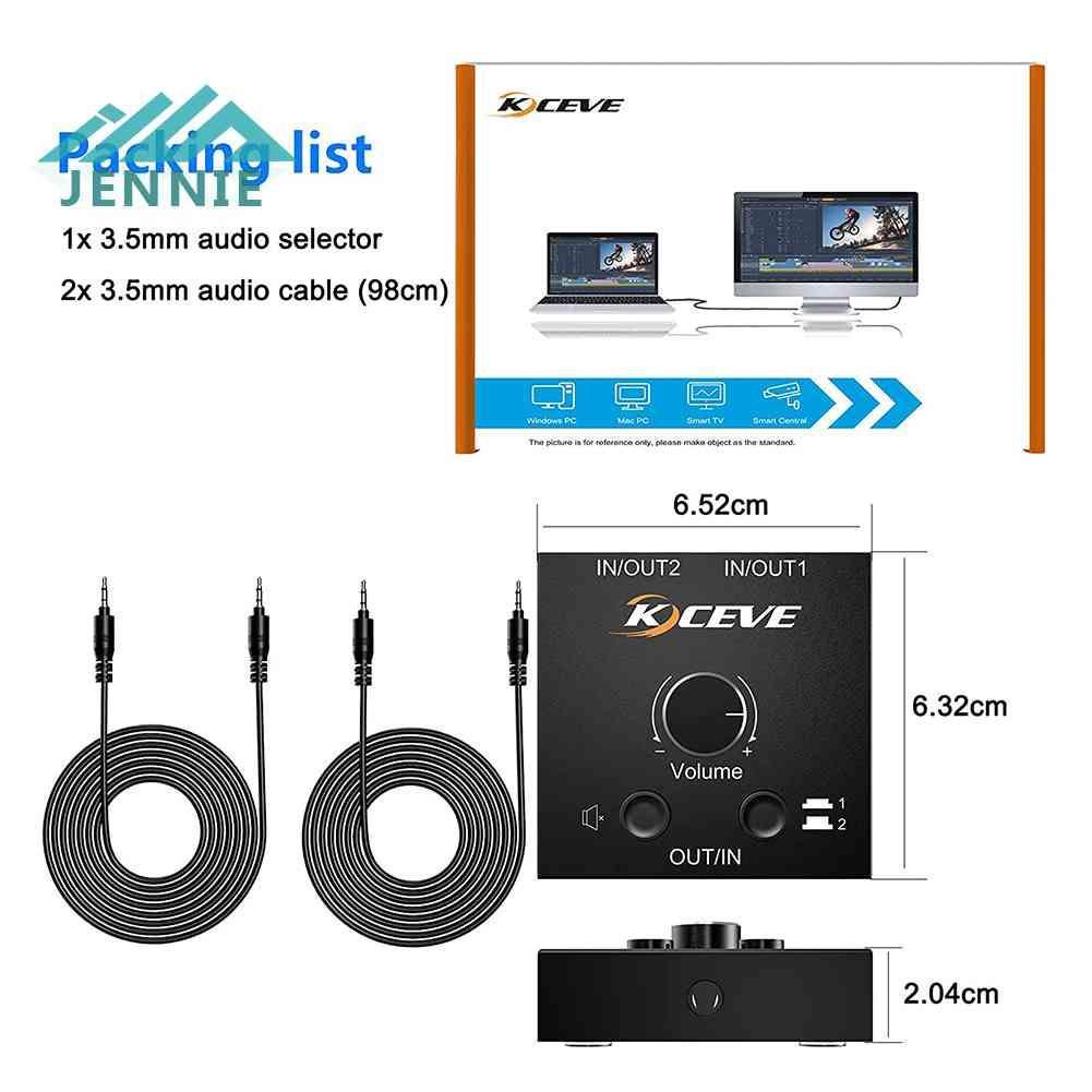 Bộ Chuyển Đổi Âm Thanh Nổi 2x1 / 1x2 3.5mm H1 Chất Lượng Cao