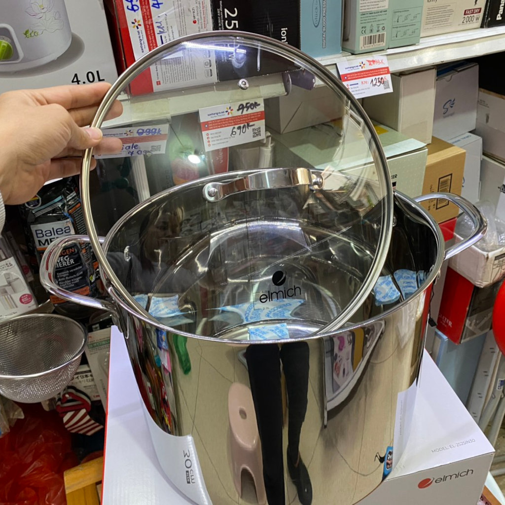 Nồi luộc gà inox 304 elmich EL-2525IN30 size 30cm