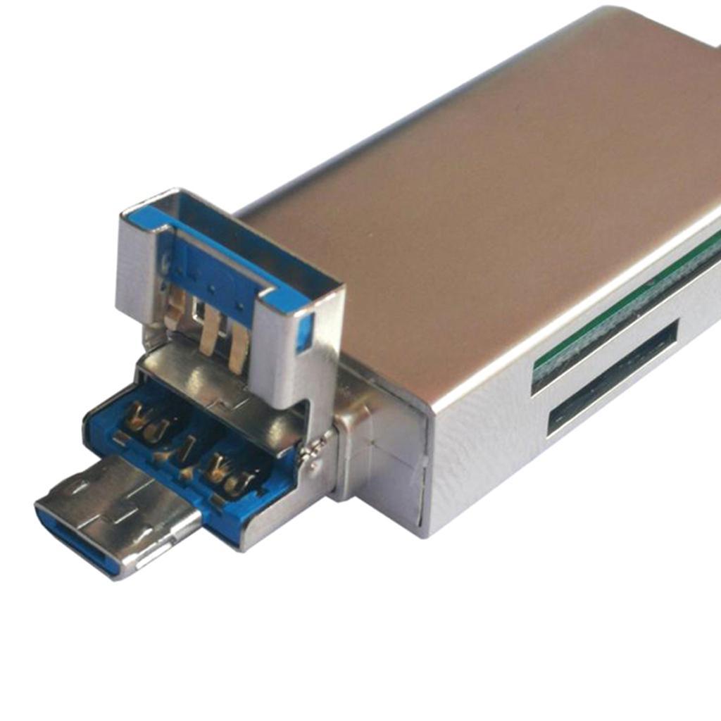 3 in 1 USB Type C/USB/Micro USB TF SD Memory Card Reader OTG Adapter