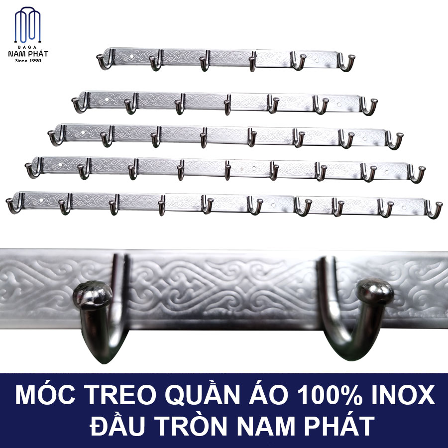 &quot;Móc treo quần áo inox 6,7,8,9,10  móc  Nam Phát  Móc đầu tròn