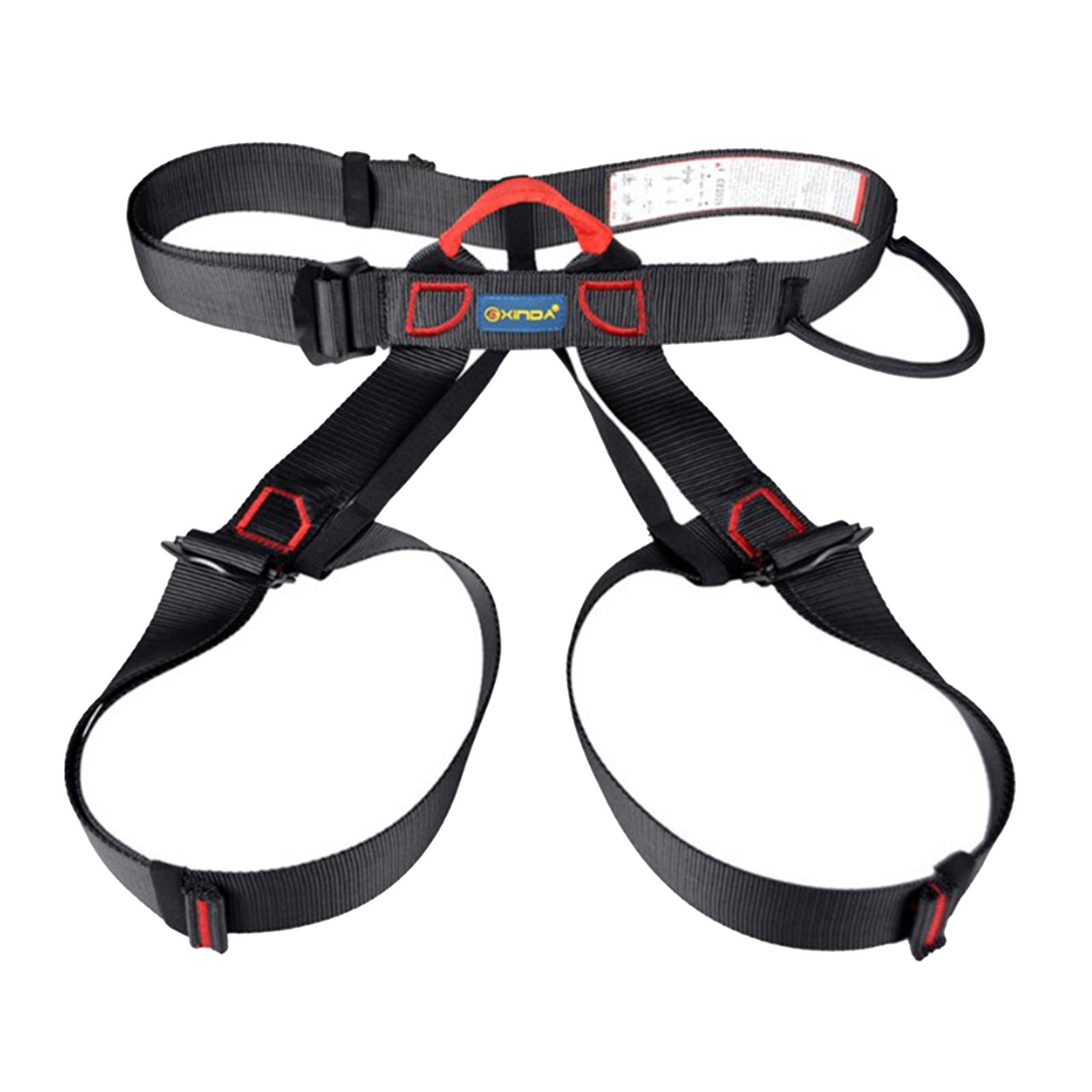 Climbing Harness Adjustable Waist Safe Belt Wider Climbing Rappelling Black
