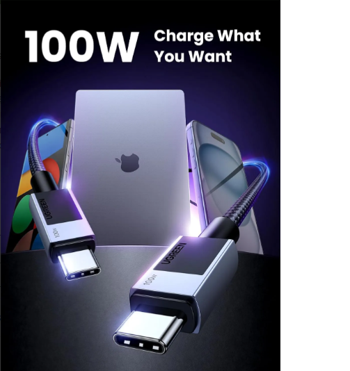 Cáp sạc nhanh  USB Type-C to USB Type C 100W 5A Ugreen 45063 (1m) - Hàng Chính Hãng