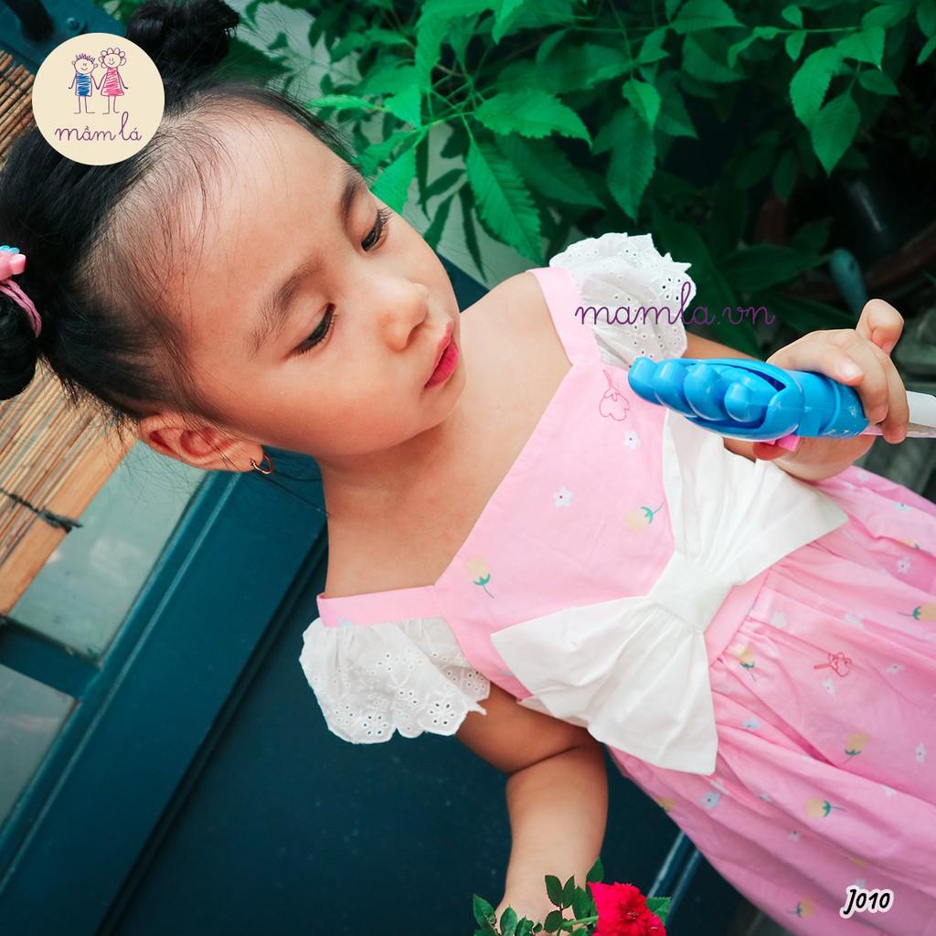 Đầm hồng nơ trước họa tiết hoa nhỏ | 2Y-6Y