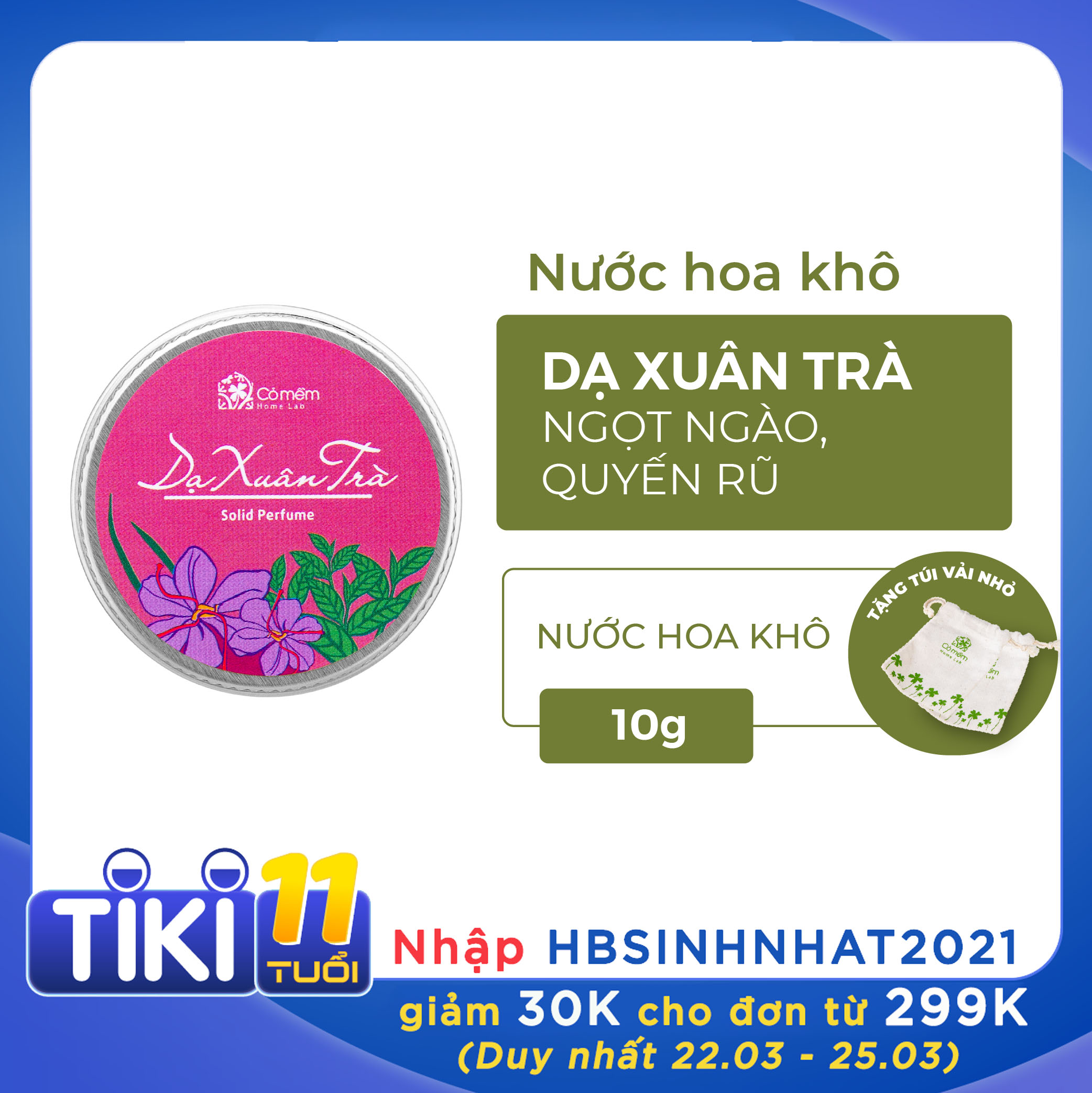 Nước hoa khô Dạ Xuân Trà Cỏ Mềm