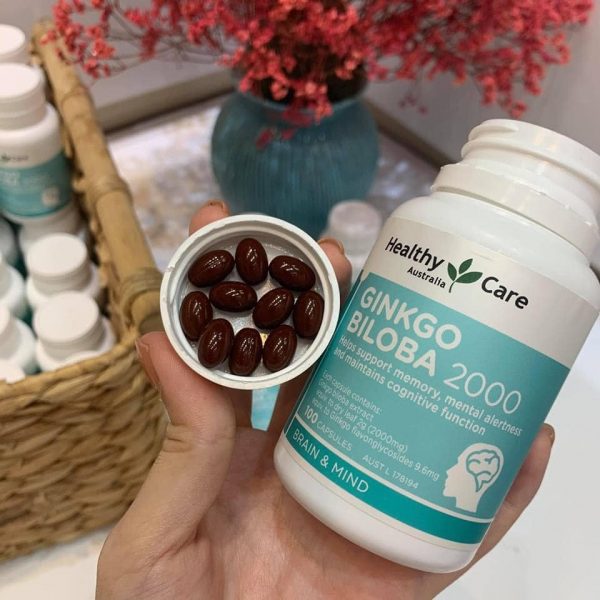 Bổ não Úc Healthy Care Ginkgo Biloba 2000 Hỗ trợ các vấn đề tuần hoàn não, Cải Thiện Trí Nhớ, lưu thông máu, Tăng khả năng nhận thức - OZ Slim Store