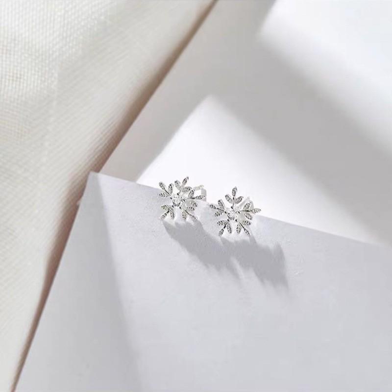 Bông Tai Bạc Nữ Mon Lilas Hình Bông Tuyết Cá Tính Snowflakes - K204003