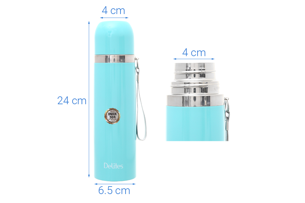 Bình giữ nhiệt inox 500ml Delites Z5A xanh dương -  Hàng chính hãng