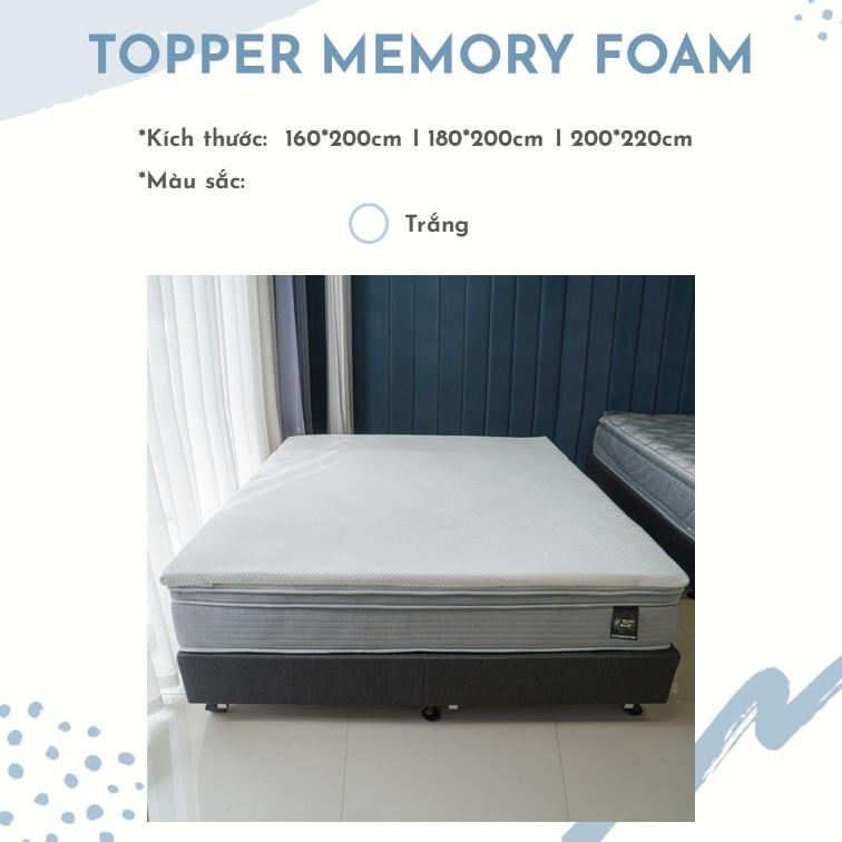 Topper Memory Foam Êm như đệm lò xo cao cấp 9KG