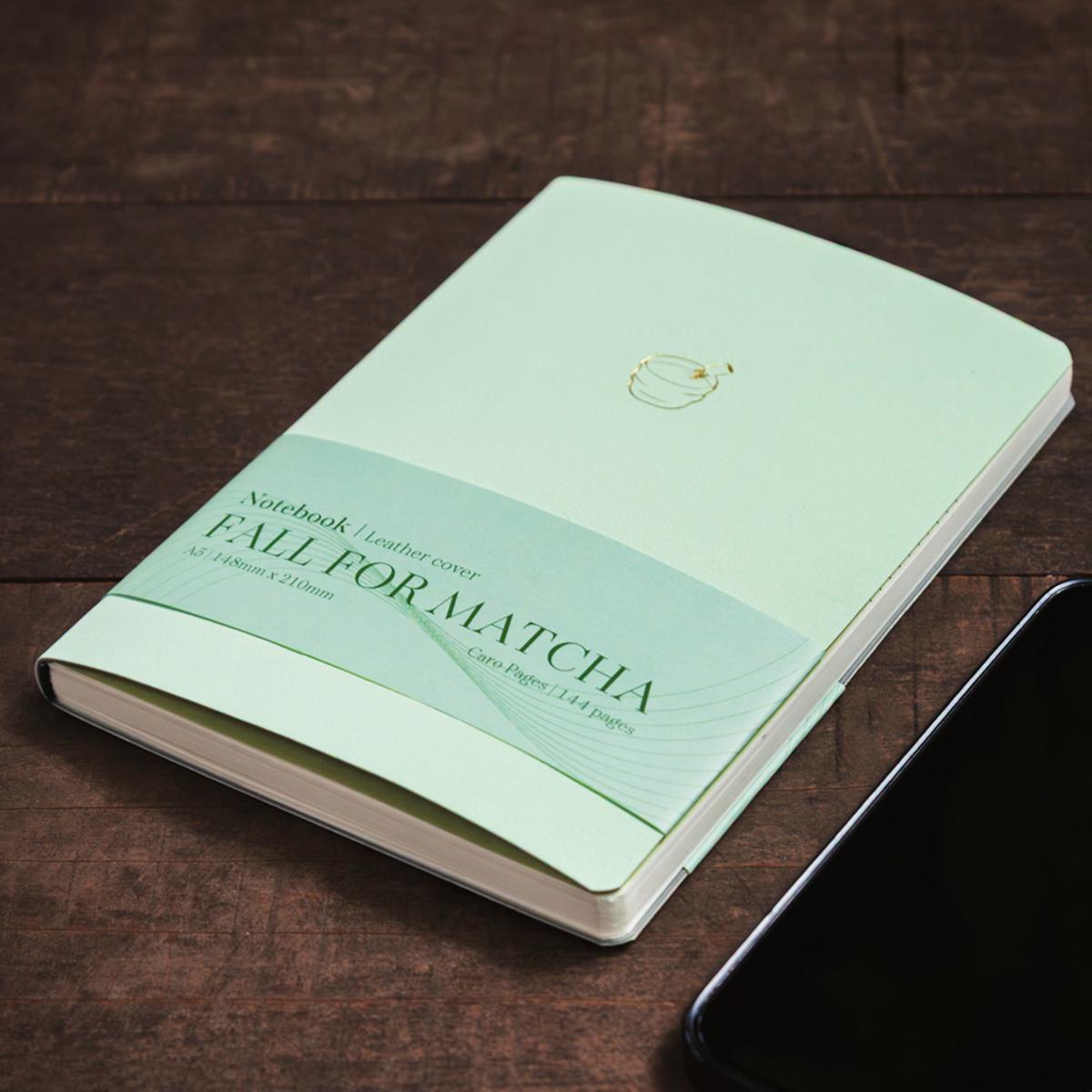Sổ Bìa Da Mềm - Fall For Matcha A5 - Kẻ Caro - 144 Trang 100gsm - The Sun - Milky Matcha