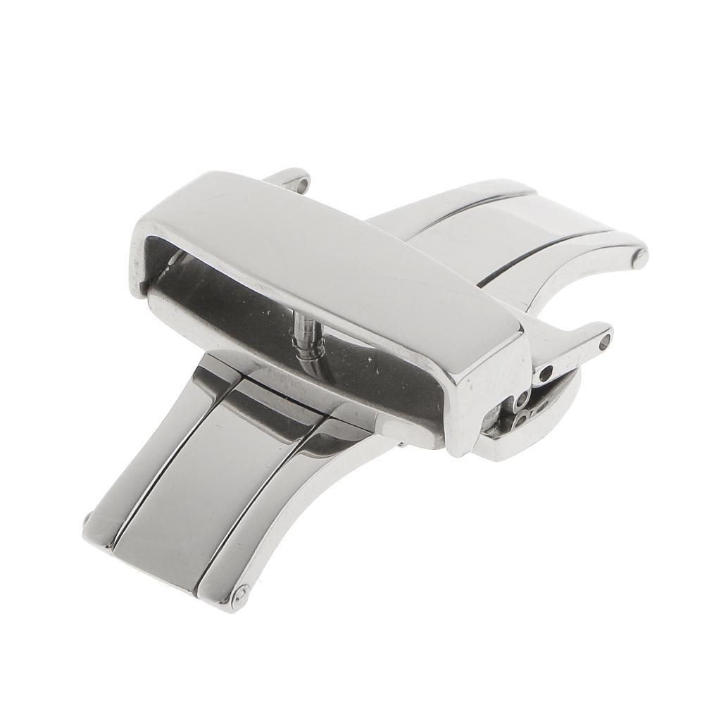 Stainless Steel Butterfly Clasp Watch Buckle Belt Band Strap Clasp 22mm