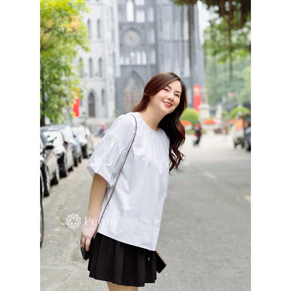 Áo sơ mi trắng nữ Freesize, tay chuông thời thượng, thoải mái, trendy, dễ phối đồ Peony - ALINE TOP