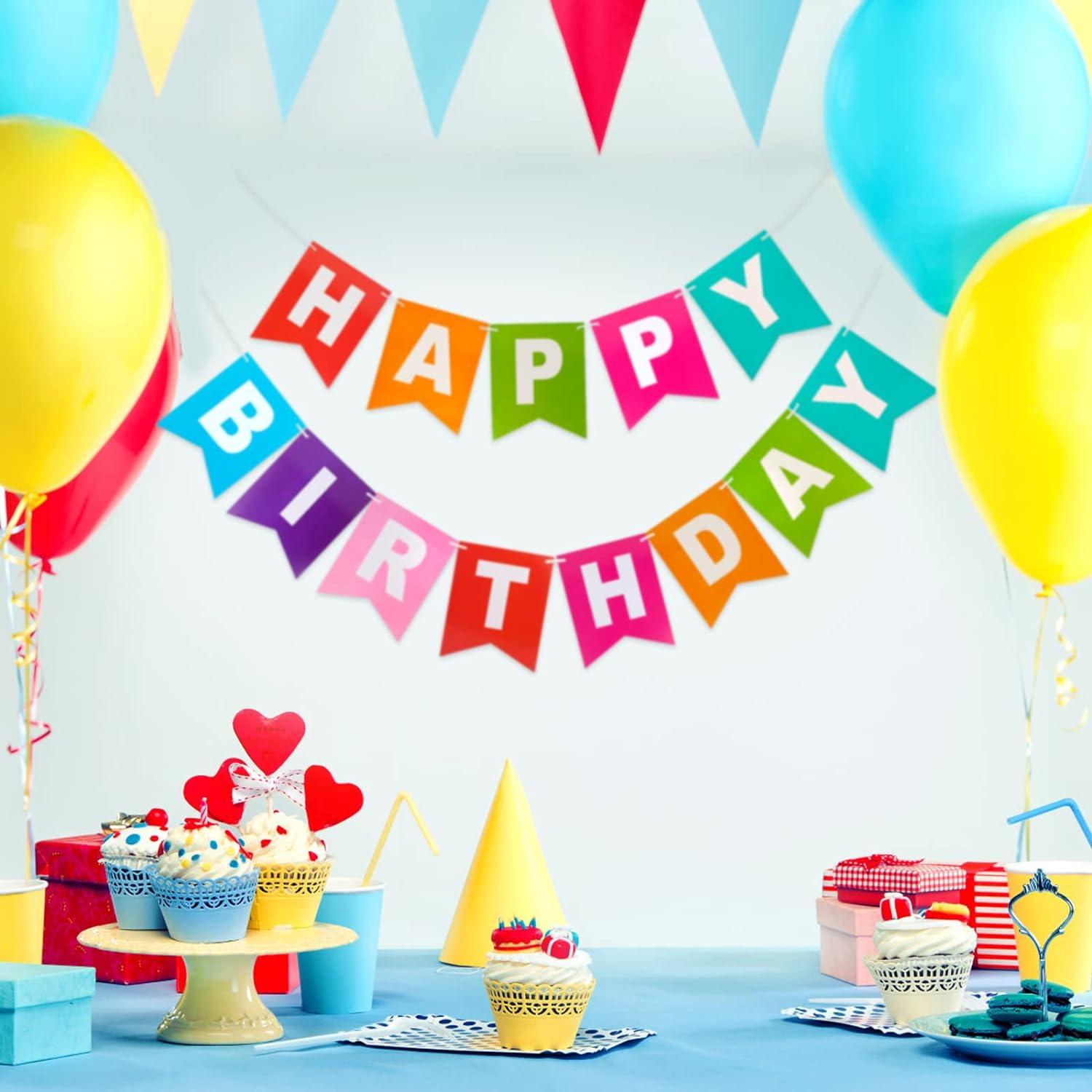 Biểu ngữ vòng hoa chúc mừng sinh nhật Trang trí thiệp sinh nhật nhiều màu sắc trang trí tiệc sinh nhật cho trẻ em và người lớn