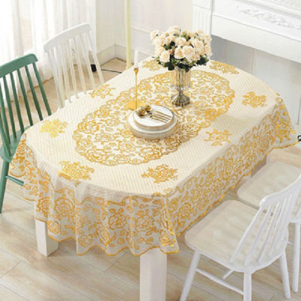 Khăn trải bàn phòng khách, phòng ăn chống thấm rộng 137cm dài 183cm, Mã RV0 02, khăn trải bàn nhựa PVC
