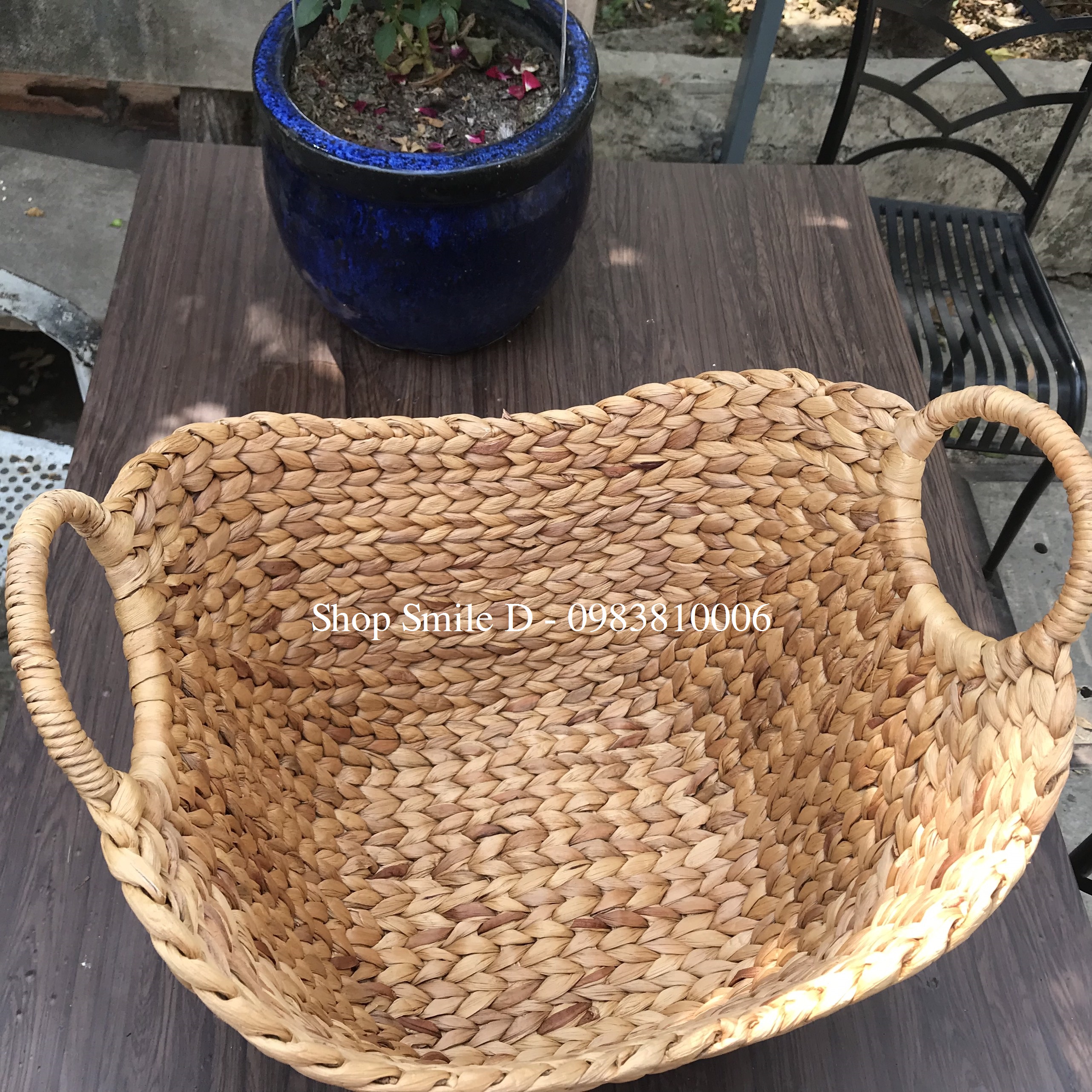 Giỏ cói đựng quần áo, khăn, thú bông size lớn tiện dụng Smile Decor - Hyacinth basket