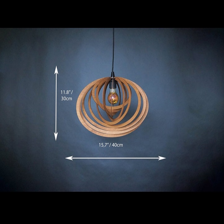 Đèn gỗ thả trần CAO CẤP hiện đại sang trọng 30x40cm chất liệu gỗ trang trí cho phòng khách nhà căn hộ decor nhà quán cafe