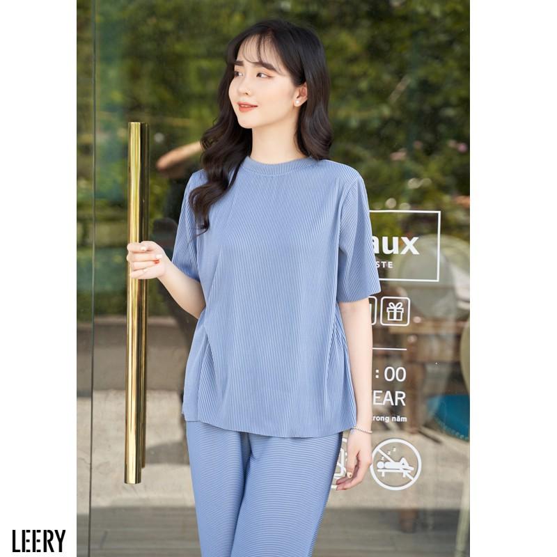 Bộ đồ nữ dáng rộng chất vải đẹp dày dặn đứng form bộ quần áo mặc hàng ngày Hàn Quốc SET-01