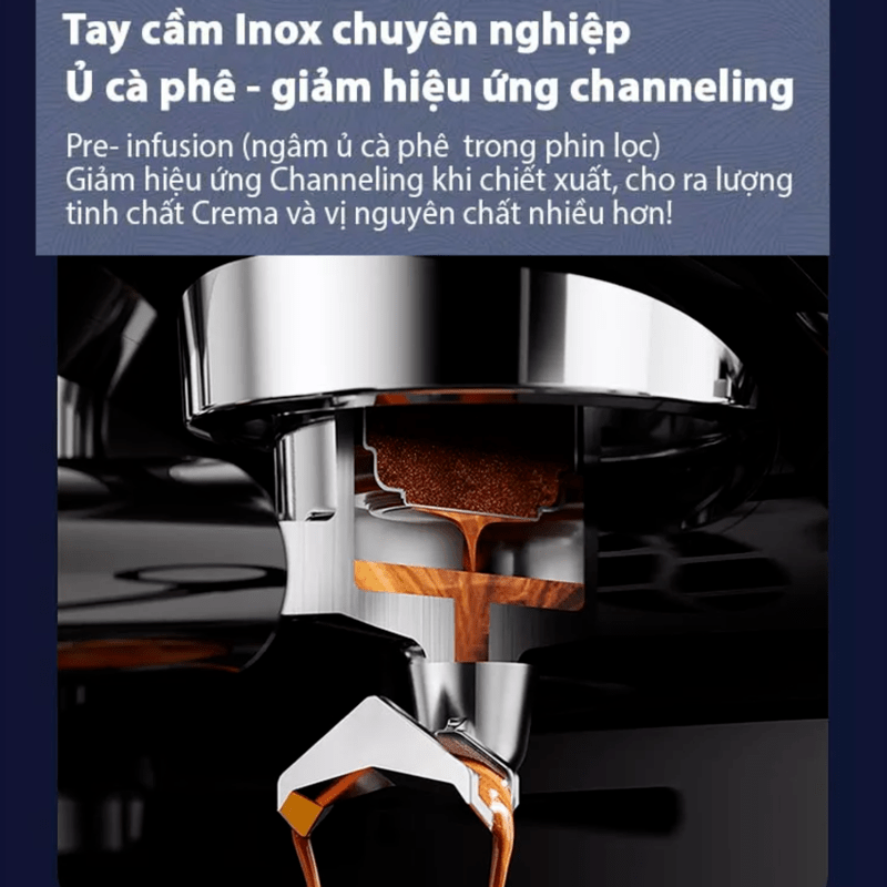 Máy pha cà phê Espresso chuyên nghiệp 4 trong 1 Tanser EM3108 Công suất pha cà phê 40 - 50 tách/ngày