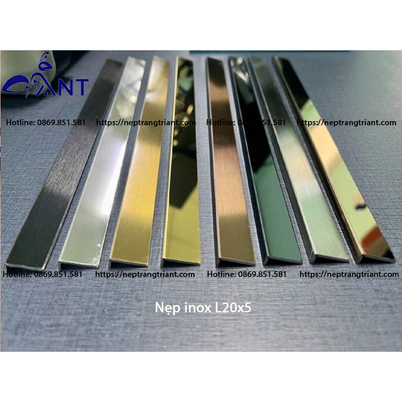 Nẹp Inox chữ L đen gương, Nẹp L inox 304 dày 0.8, thanh dài 2m44