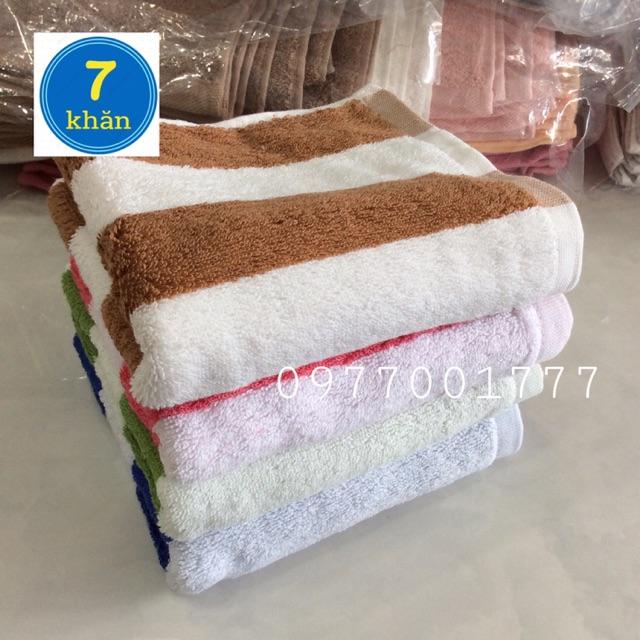 Khăn tắm cỡ trung 35x75cm 100% cotton Sọc nhiều màu - KMH