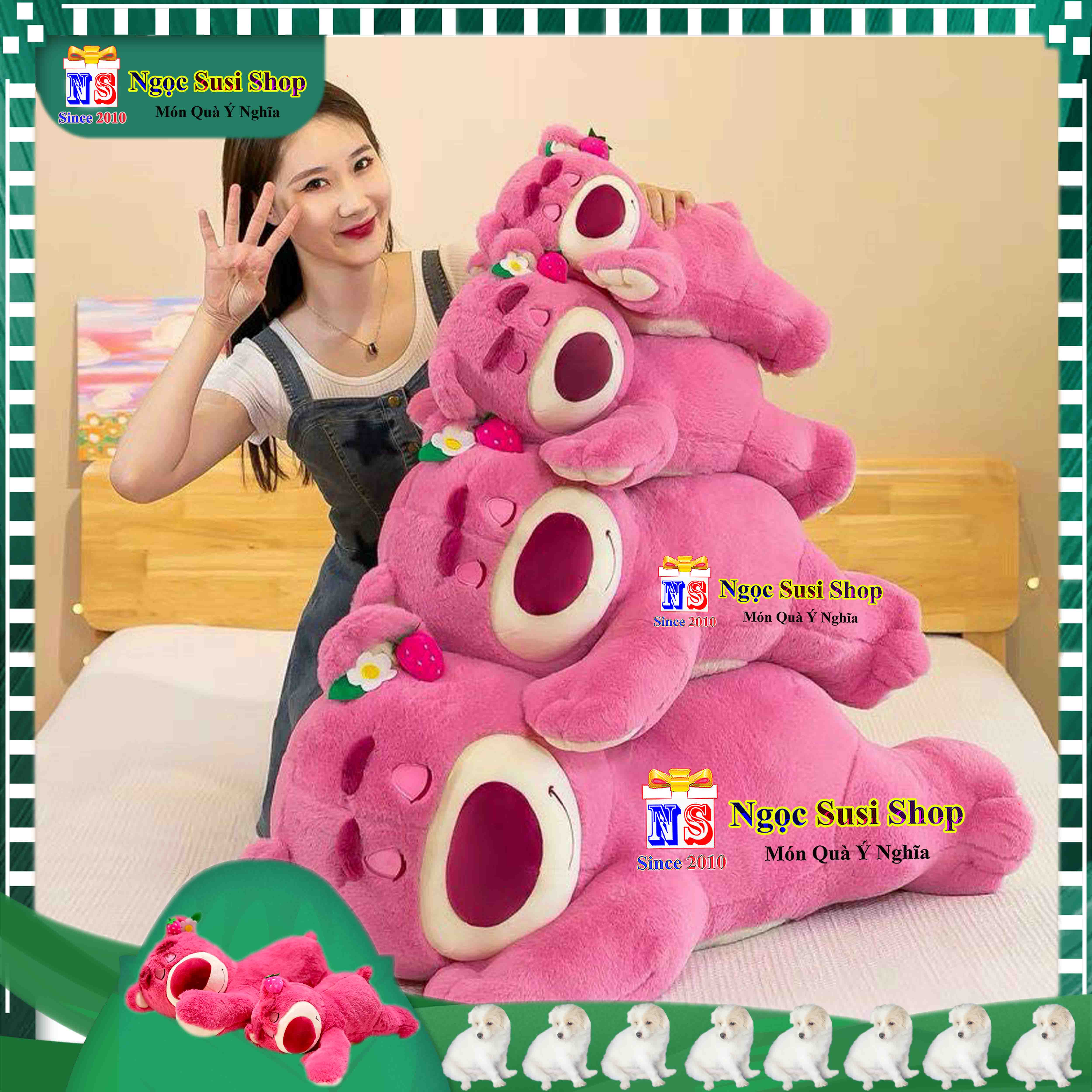 GỐI ÔM THÚ BÔNG CON GẤU DÂU LOTSO NẰM SIÊU TO KHỔNG LỒ CAO CẤP SIÊU CƯNG LÔNG THÚ SIÊU MỊN - GẤU BÔNG HÌNH GẤU DÂU RẤT DỄ THƯƠNG
